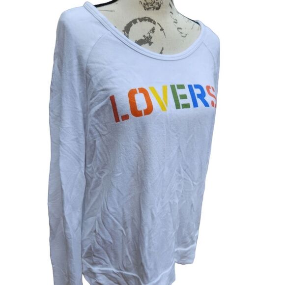 SUNDRY -813 Lovers Multicolor Printed Graphic Sweatshirt White Soft Terry NWOT M - Picture 3 of 7